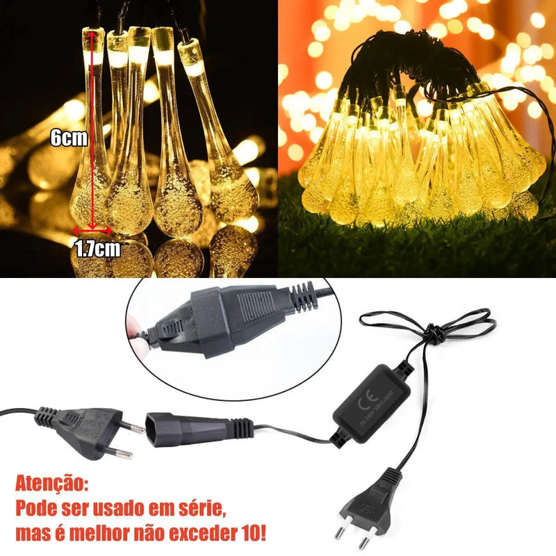 LED Solar - Iluminação para Decoração de Natal à prova d'água