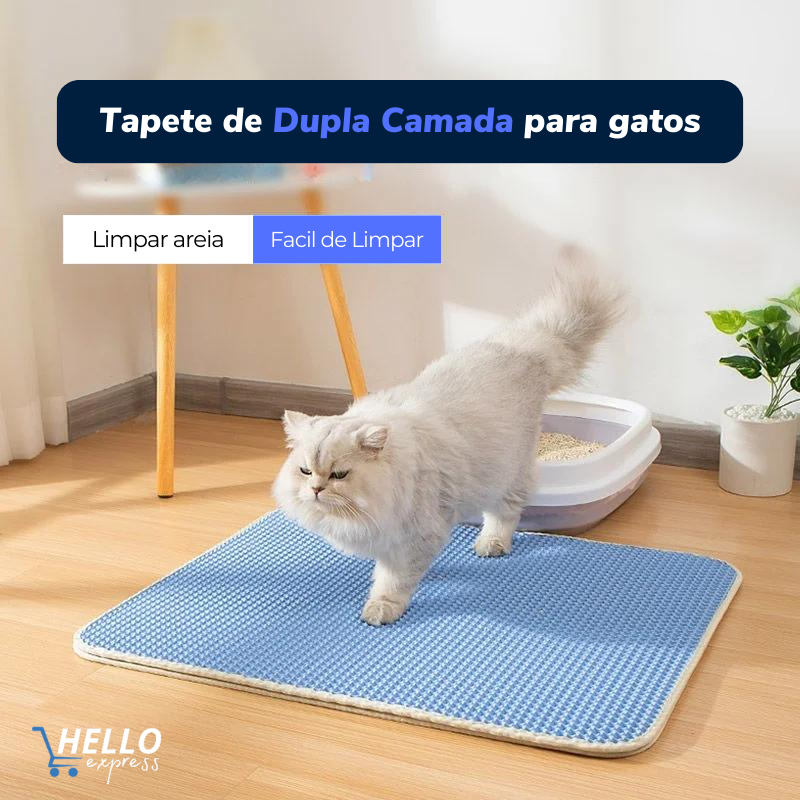 Tapete de Dupla Camada Higiênico para Gatos - PurrfectPaws™